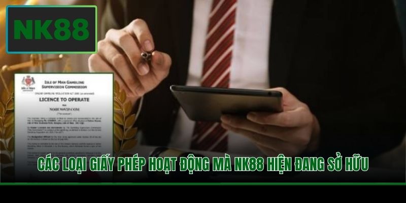 Các loại giấy phép hoạt động mà NK88 hiện đang sở hữu